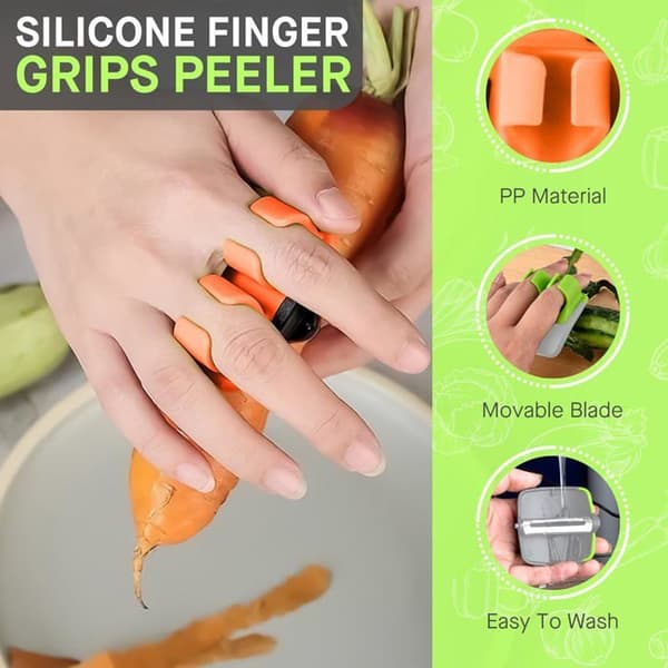 ®RisingFF Komfortabel silikonfrukt- og grønnsaksskreller for poteter, gulrøtter, agurker og epler.