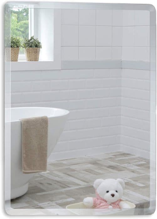 Enkel, elegant rektangulär badrumsväggspegel - Väggmonterad (60cm x 40cm)