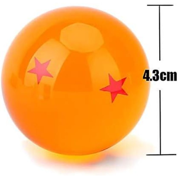 Sæt med 7 samleobjekter Dragon Ball i akryl 1 til 7 stjerner i æske Samlere Diameter 4,3 cm