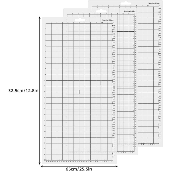 3-pak selvklebende kutteunderlag i vinyl med standard grep for håndverk og søm