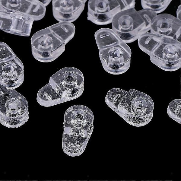 100 st Plastglasfästen Transparenta Spegelskåpsfästklämmor (C)