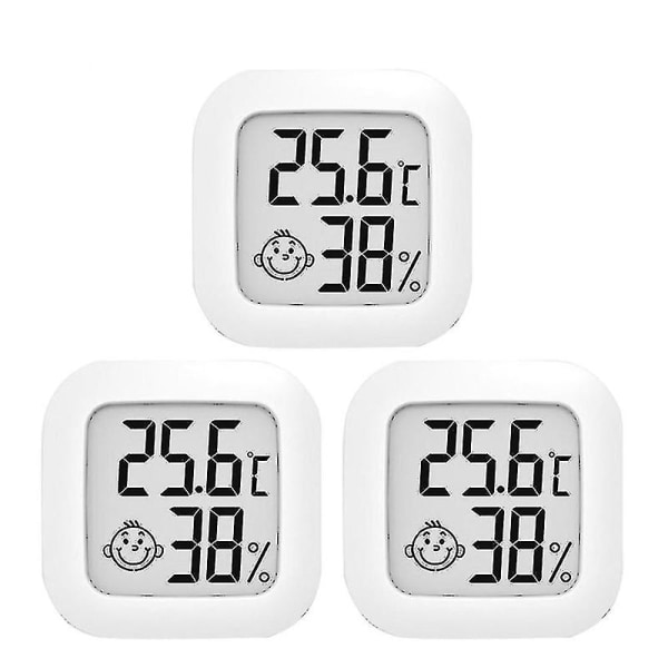 3-pak indendørs termometer, luftfugtighedsmåler digitalt hygrometer Rumtermometer til hjemmet, høj nøjagtig temperatur- og fugtighedsmåler til rep