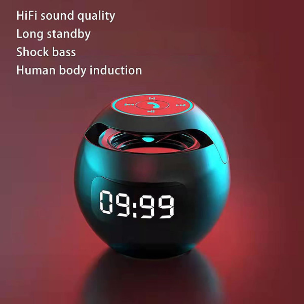Trådløs Bluetooth-høyttaler Høyt volum Høy lydkvalitet Mini vekkerklokke Student Oppladbar liten høyttaler Smart subwoofer