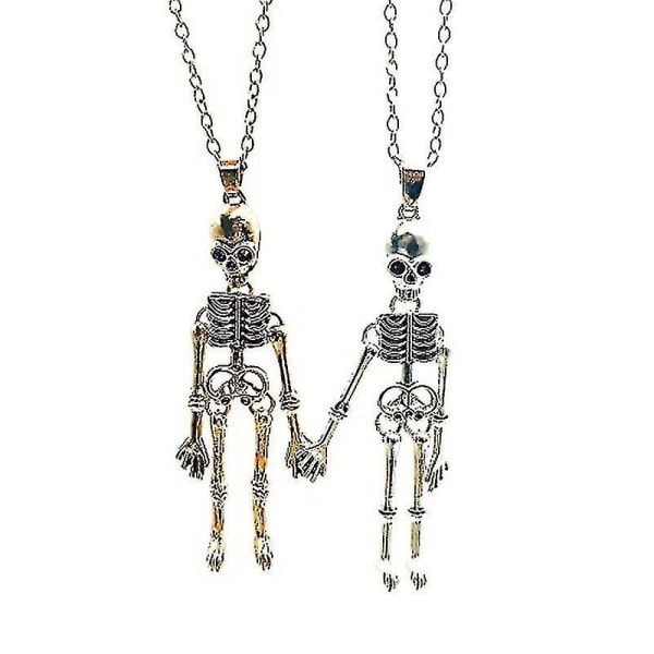 2023 venskabsmagnet skelet kranium halskæder, der er kompatible til Bff smykker Halloween magnetisk halskæde