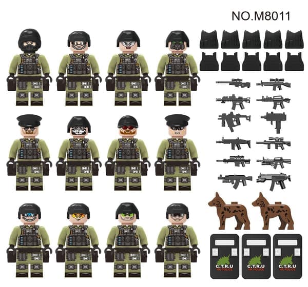 Militär byggsats, inklusive 12 minifigurer