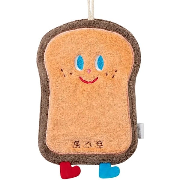 Creative cute Kawaii food Toast Cake Donut theme towel, wipe hands directly kitchen household cleaning rags towel thick coral fleece -Toast