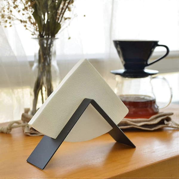 Kaffefilterpapirholder, kaffeopbevaringsbeholder i rustfrit stål (sølv) silver