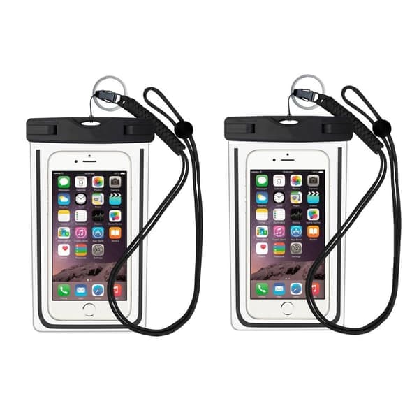 Vattentätt mobilfodral för smartphone universal Svart 2-pack