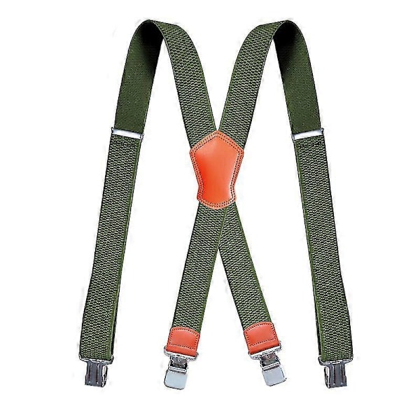 Herre Seler med Meget Stærke Metalspænder Brede Heavy Duty Seler One Size Fits All Mænd og Kvinder Justerbar og Elastisk X Form (1 stk, Sort)