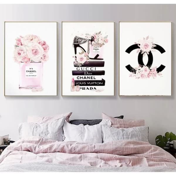Canvastavla med blomdoft, sminkposter, tryckt väggkonst, modern sovrumsinredning 30*40cm