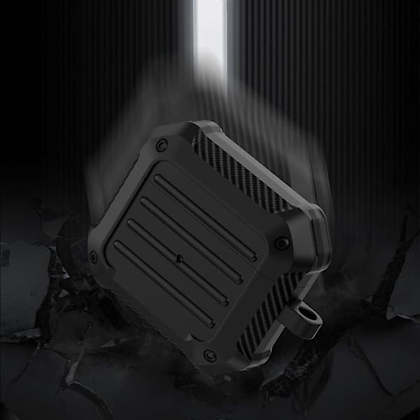 PC+Silikon Bluetooth-kompatibelt laddningsfodral för hörlurar med karbinhake för Appl[D]
