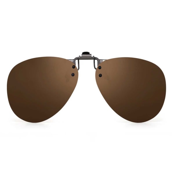 Clip-on Aviator Solbriller Pilot Briller Brun brun