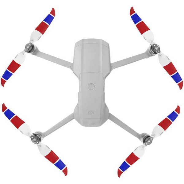 Air 2S Propeller Ljudlös Propeller Fällbar 7238F Propeller för DJI Mavic Air 2/Air 2S Drone Tillbehör (Röd Blå Vit 4st)
