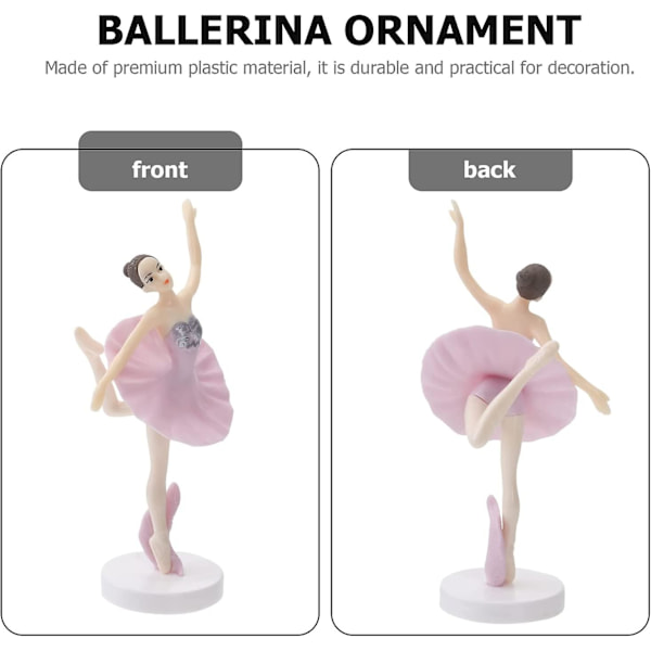 Dansende Ballerina Jentefigur, Kake Topper Statue Ballerina Figurer Ornamenter Bursdagsfestgaver For Dansergaver Hjemmedekor, Rosa (3stk)
