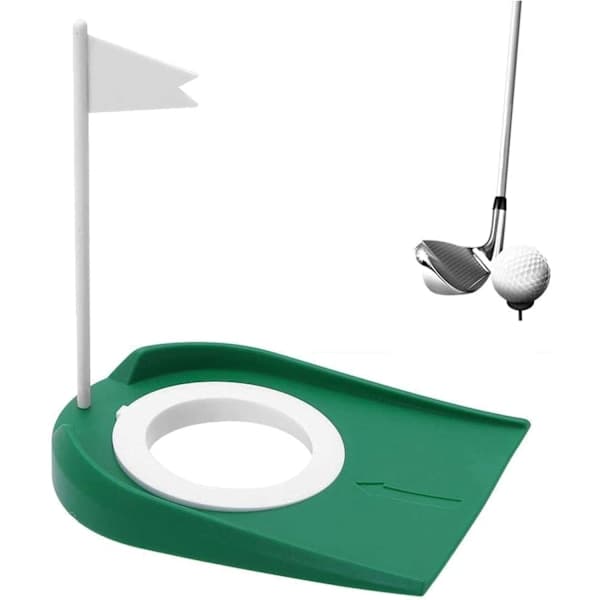 Golføvelseshul i plastik, justerbart med hul og logo