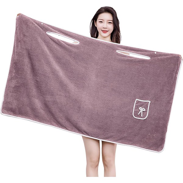 Varmt bärbart badhandduksomslag Mjukt fluffigt högvattenabsorberande cover Kvinnor Badhandduk
