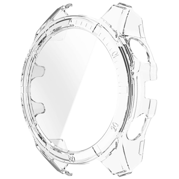 Garmin Fenix 8 47 mm:n kellolle tarkoitettu PC-kehyssuoja ja temperoitu lasinen näytönsuoja Transparent