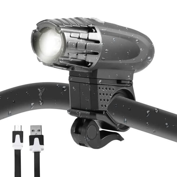 OUTAD Ultra Kraftig LED Forlygte - USB Genopladelig - Til Mountainbikes - Sort