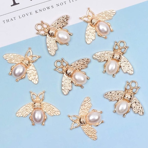 10 kpl Metalli Mehiläinen Riipus Charms Hunaja Mehiläinen Charms Helmillä DIY Koristelu Korujen Tekoon
