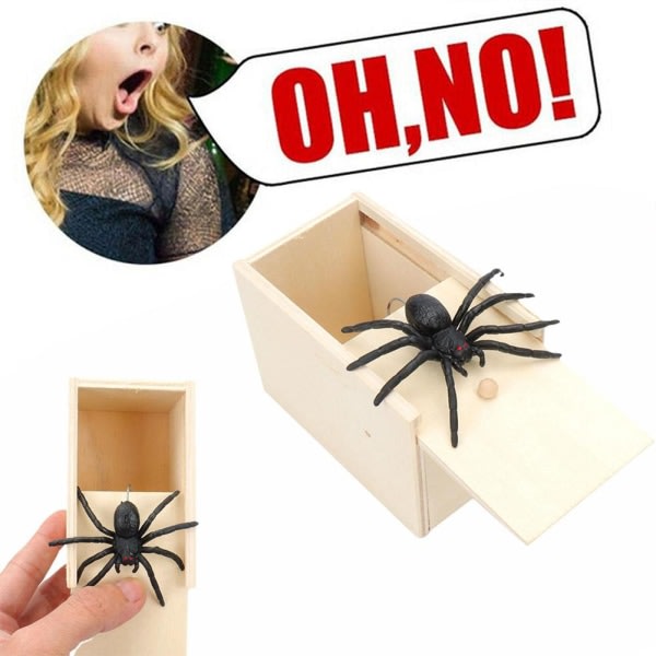 Puinen kepponen Spider Scare Box piilotettu siltä case Trick Play vitsi gags
