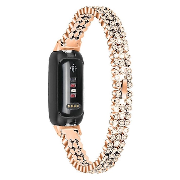 For Fitbit Inspire 3 Rhinestone Dekor Legering Armbåndsrem Erstatning Smartklokkebånd Multicolor Style C