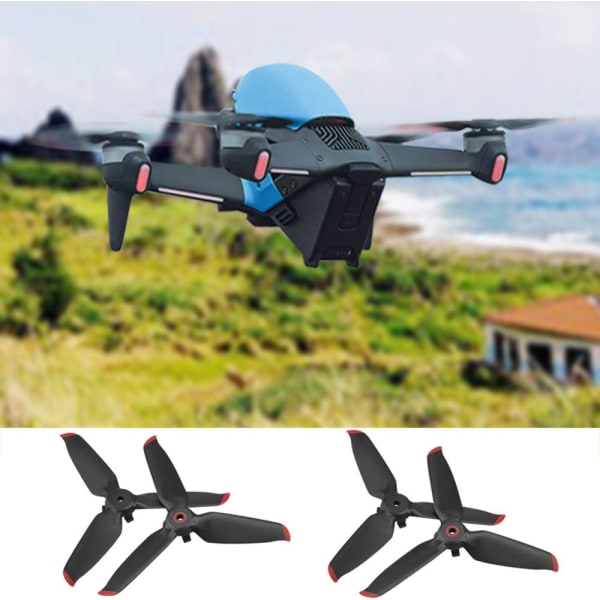 2 par FPV-propeller, der er kompatible med DJI FPV Combo Drone, propellerblade til View Drone UAV Quadcopter med 4K-kamera - rød kant