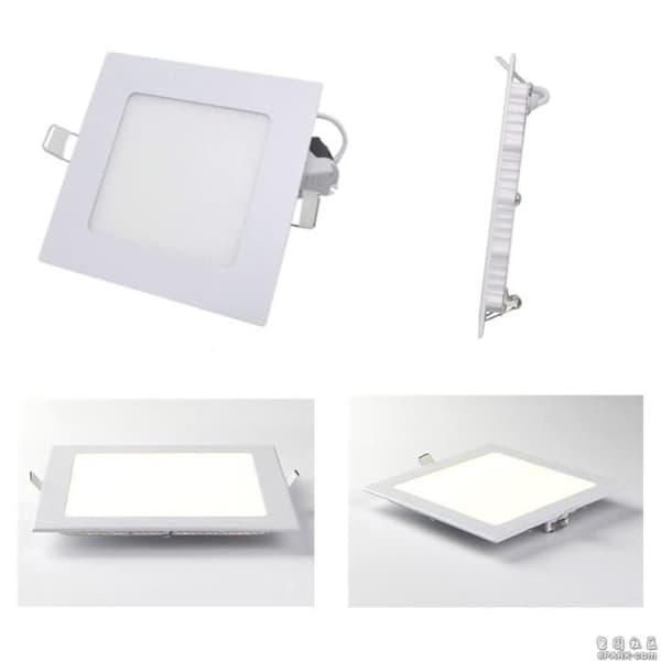 Förpackning med 5 extra platta infällda LED-spotlights, 6W motsvarande 60W, 230V, kallvit 6000k - Ej dimbar