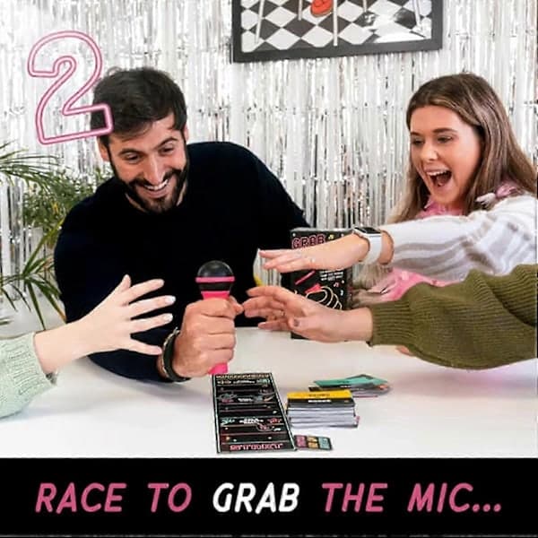 Grab The Mic Karaoke-spel - Spännande Grab The Mic, 2-10 spelare, 250 textkort