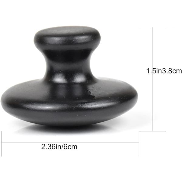 2 st Svampformade Massagestenar Värmare Naturlig Lava Basalt Varma Stenar Guasha Verktyg för Ansikte Kropp för Spa, Massage Terapi Svart
