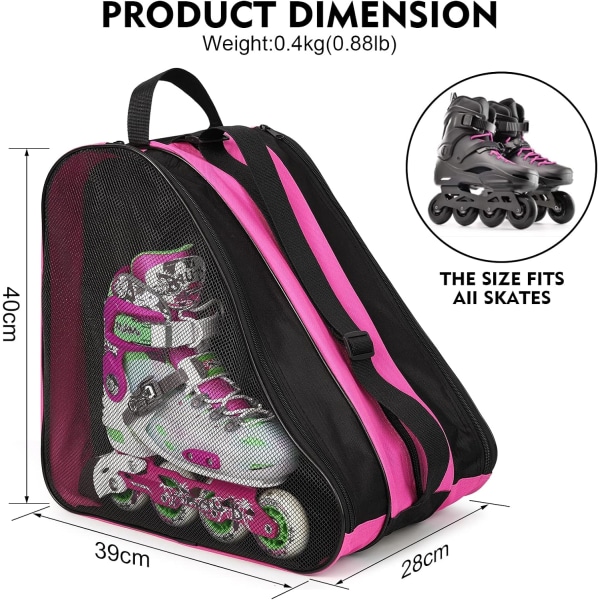 Unisex Ice Skate Bag with Adjustable Shoulder Strap - Breathable Oxford Cloth Skating Shoes Storage Bag Without Unpleasant Smell Roller Skate