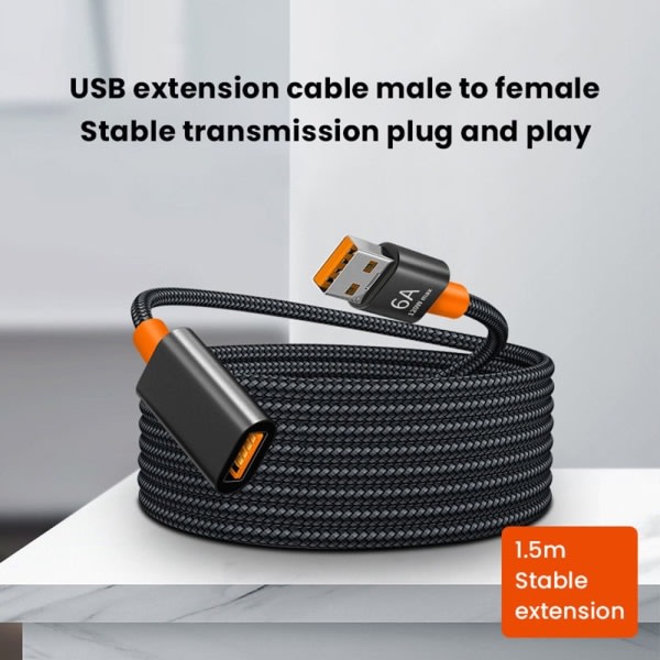 Förlängningskabel USB 3.0 datakabel 150cm