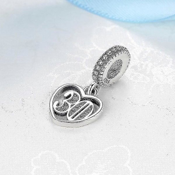 925 Sterling Sølv Charms Perler 18 21 30 Fejring Vedhæng Charm Passer Pandora Armbånd Halskæder Smykker Til Kvinder