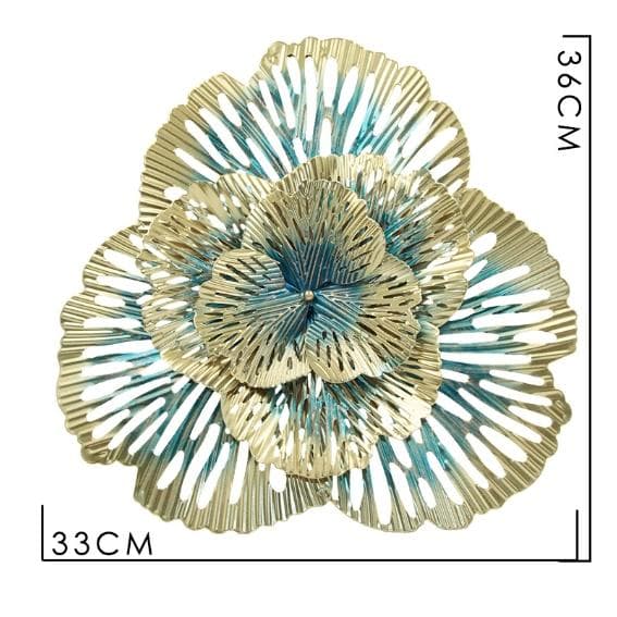Metall Väggdekor, Modern Elegant Triangulär Ginkgo Blomma Järn 3D Väggskulptur för Vardagsrum