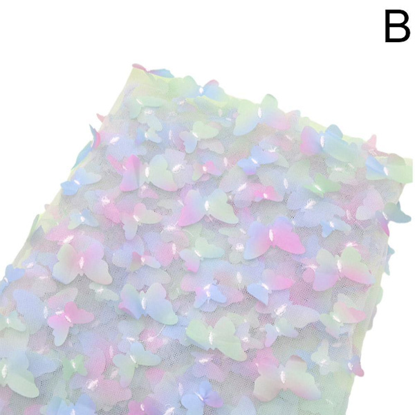 3D Perhonen Pitsi Kangas Gradientti Pinkki Sininen Tulle Kangas Rainbow Mesh Kangas Gradient Blue