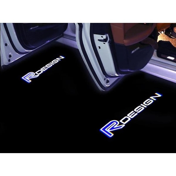 2 stk. Rd bildørlys til Volvo Rdesign Xc90 Xc60 Xc40 V90 S90 V40 V60 S60 S80 Volvo velkomstlys Rdesign-logo - Perfekt