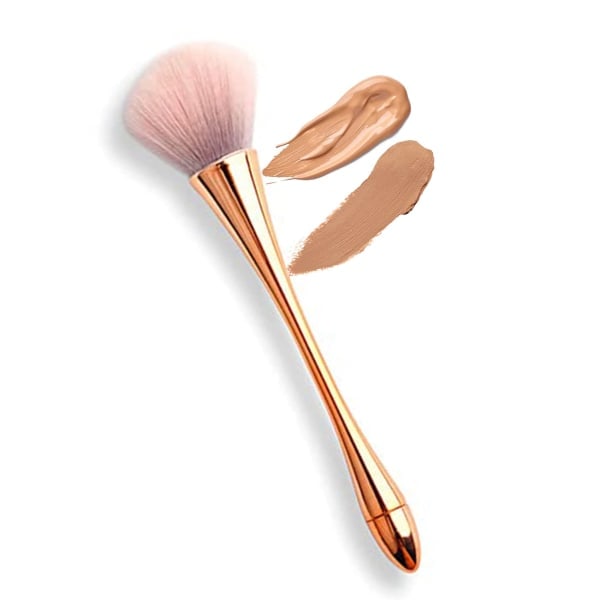 Large Powder Mineral Brush Nail Art Dust Brush Foundation Makeup Brush Powder Brush and Blush Brush for Daily Makeup (Golden)