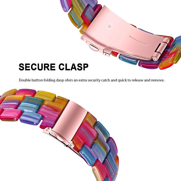 Udskiftningsrem til Garmin Vivoactive 4 - 22mm Vandtæt Resin Urrem Multicolor Style D Garmin Vivoactive 4