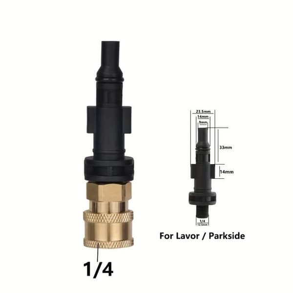 Adapter til højtryksrenser, 1/4\" lynkobling, til tilslutning af vandpistoler.