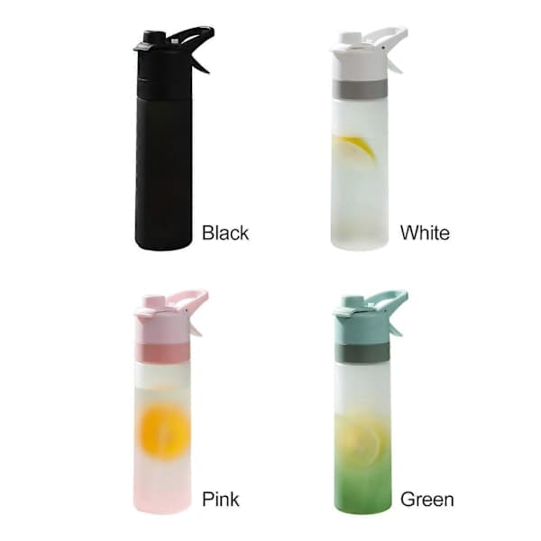 650ml Läcksäker Spray Vattenflaska för Utomhussporter med Borste, Drickkoppar och Stor Kapacitet, Portabel och Ångande[D] vit white