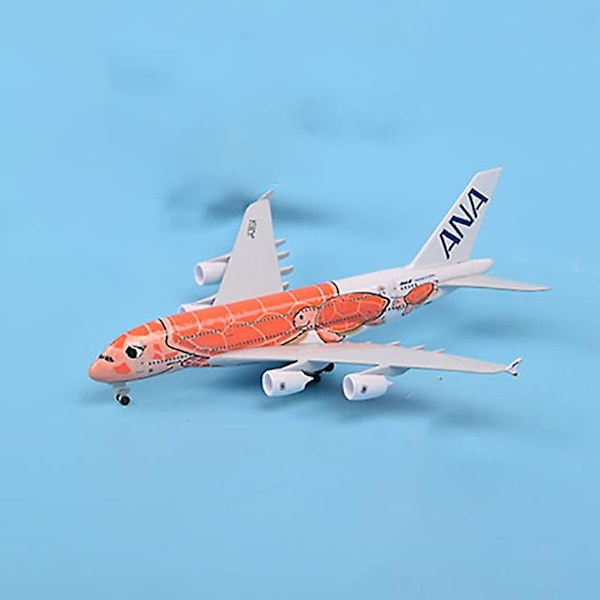 20CM 1:400 Skala Airbus A380 ANA Turtle Airlines Flymodeller med Landingsutstyr Legering Modell Leke for Samlinger C