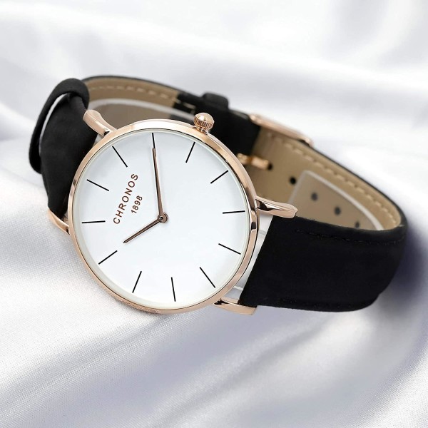 Klassiska klockor för kvinnor och män Mode Quartz Armbandsur