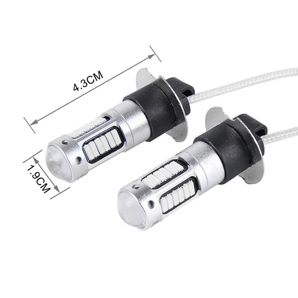 2 STK H3 10W 30 SMD-4014 LED Bil Tåkelys, DC 12V Red Light