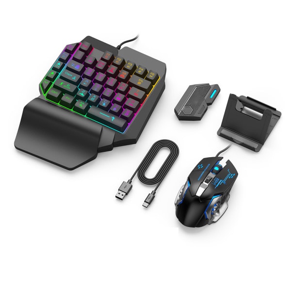 Bluetooth-kompatibel tastatur- og musekonverteringsadapter til mobilspil PUBG mobile, Game for Peace osv.