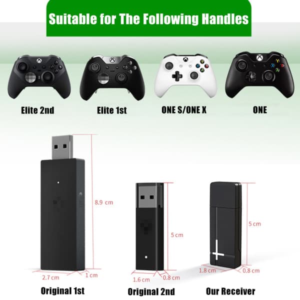 2.4G PC trådløs adapter USB-mottaker for Xbox One trådløs kontrolleradapter for Windows 7/8/10 bærbare PC-konverter