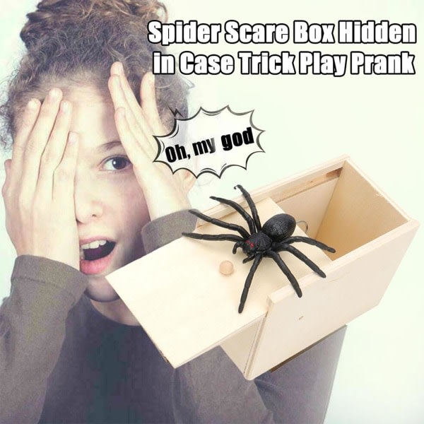 Puinen kepponen Spider Scare Box piilotettu siltä case Trick Play vitsi gags