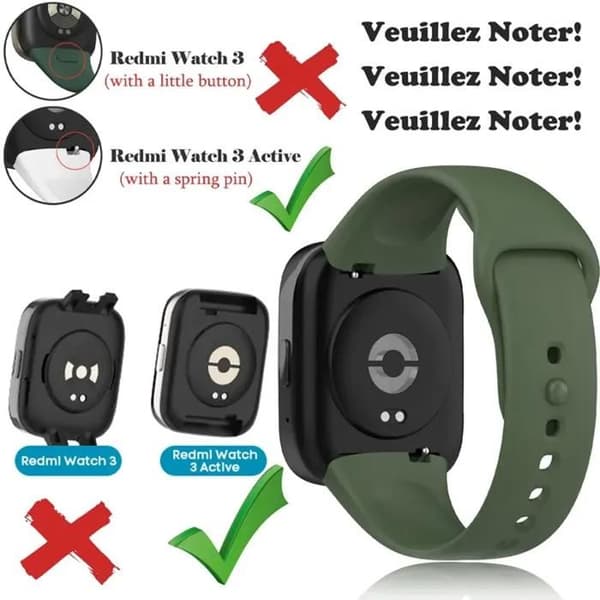 Udskiftningsrem - REDMI WATCH 3 ACTIVE - 3-pak farver - Åndbart porøst materiale - Quick-release stift