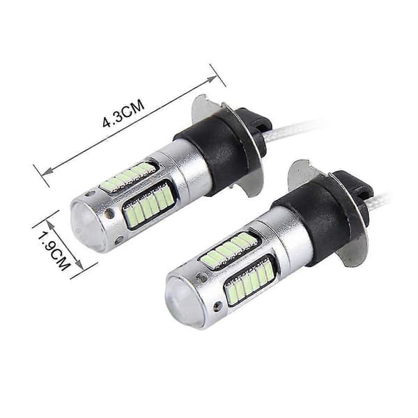 2 STK H3 10W 30 SMD-4014 LED Bil Tåkelys, DC 12V Ice Blue Light