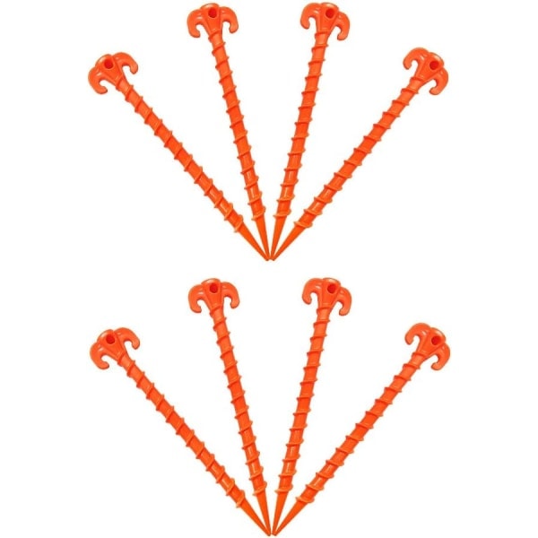Strandtelt Pløkker Markise Ankre Markise Pløkker Heavy Duty Skru Form 10 Tommer - 8-Pak Orange