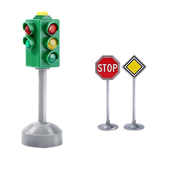Mini trafikskilte vejlys blok med lyd Led børn sikkerhed trafik lys model børn trafik lys legetøj
