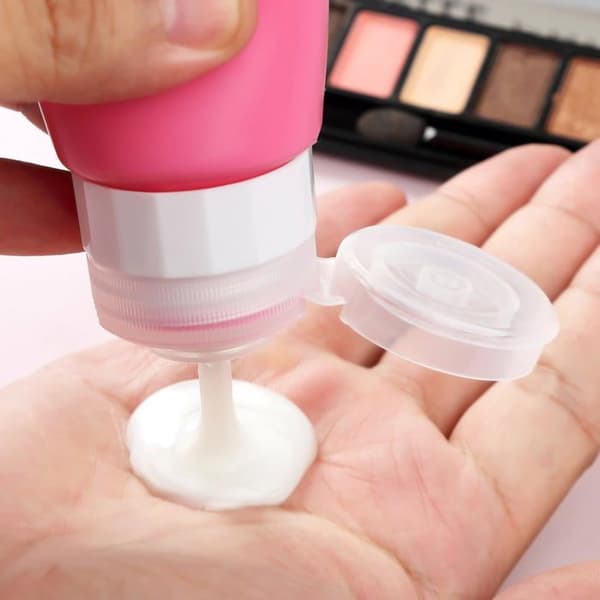 Sæt med 8 lækagesikre silikone rejseflasker (tosæt), væskedispenser (90 ml)